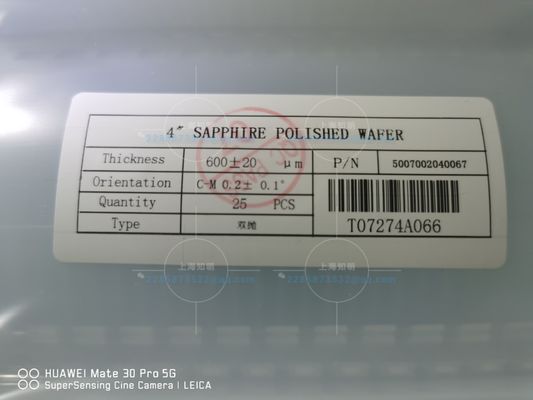 4Inch Prime Grade DSP SSP 0.5mm Al2O3 Led Sapphire Substrate เวเฟอร์ไพลิน