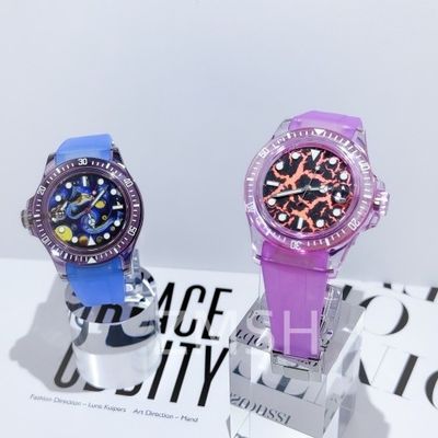 ห้องทดลอง-เติบโตสีเทา-ม่วง Sapphire นาฬิกา Case ปรับแต่งหรูหราทนทานการกวาด