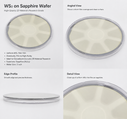 ราคาดี WS2 on Sapphire Wafer 2D Semiconductor Tungsten Disulfide Film on Sapphire Substrate ผนังวอล์ฟเมนดีซัลไฟด์ 2 มิติบนเซฟไฟร์ ออนไลน์